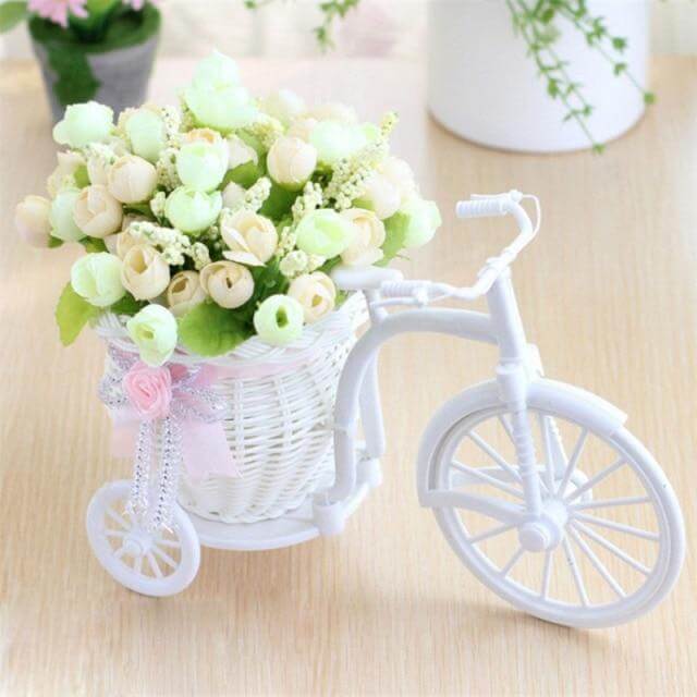 Bicycle Flower Basket Vase Decoration