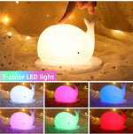 Gentle Whale Night Light with Color-Changing LED – Touch Control, USB