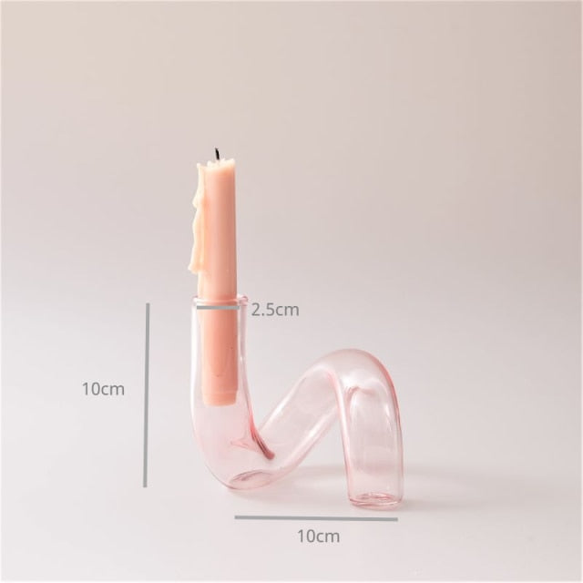 Modern Glass Jewelry Dish - Baby Pink