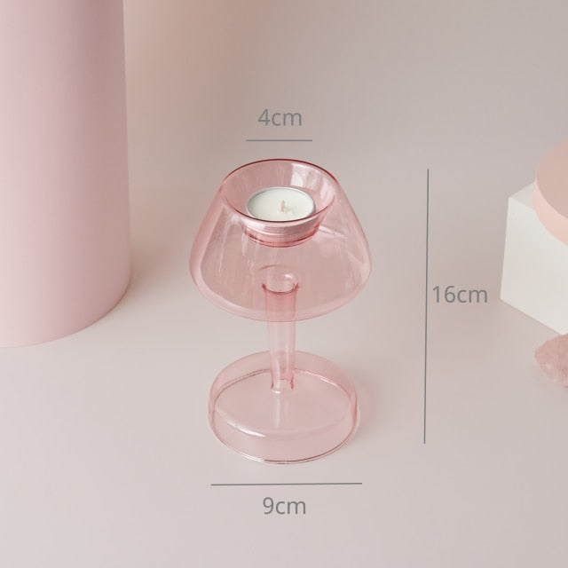 Modern Glass Jewelry Dish - Baby Pink