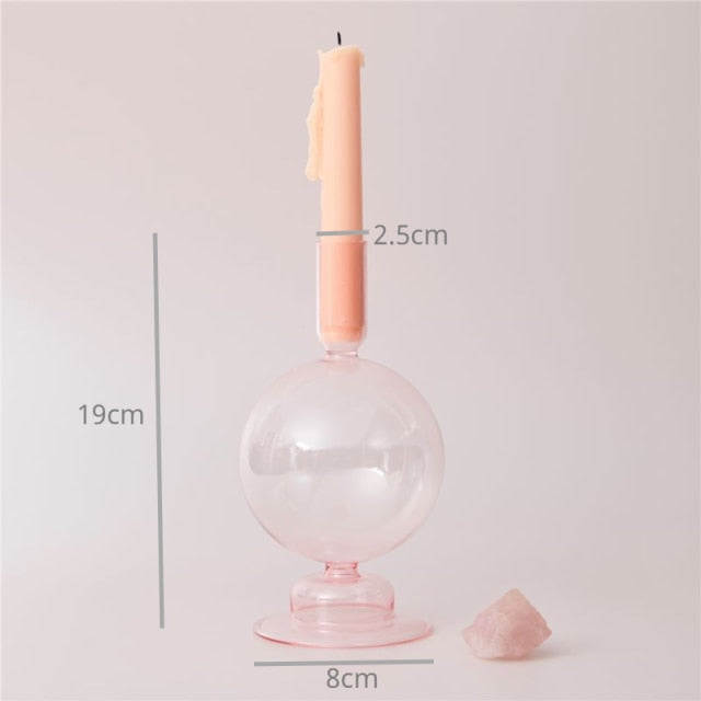Modern Glass Jewelry Dish - Baby Pink