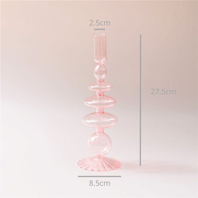 Modern Glass Jewelry Dish - Baby Pink