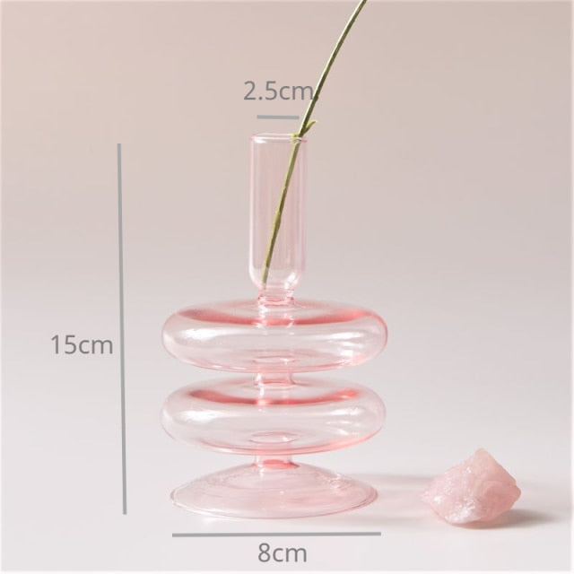Modern Glass Jewelry Dish - Baby Pink