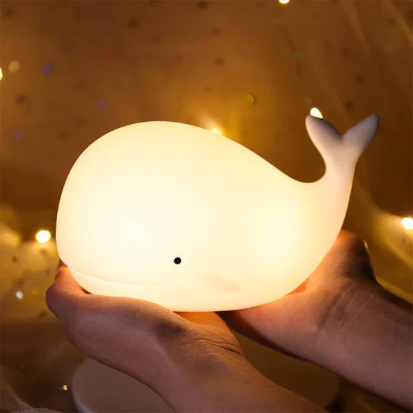 Gentle Whale Night Light with Color-Changing LED – Touch Control, USB