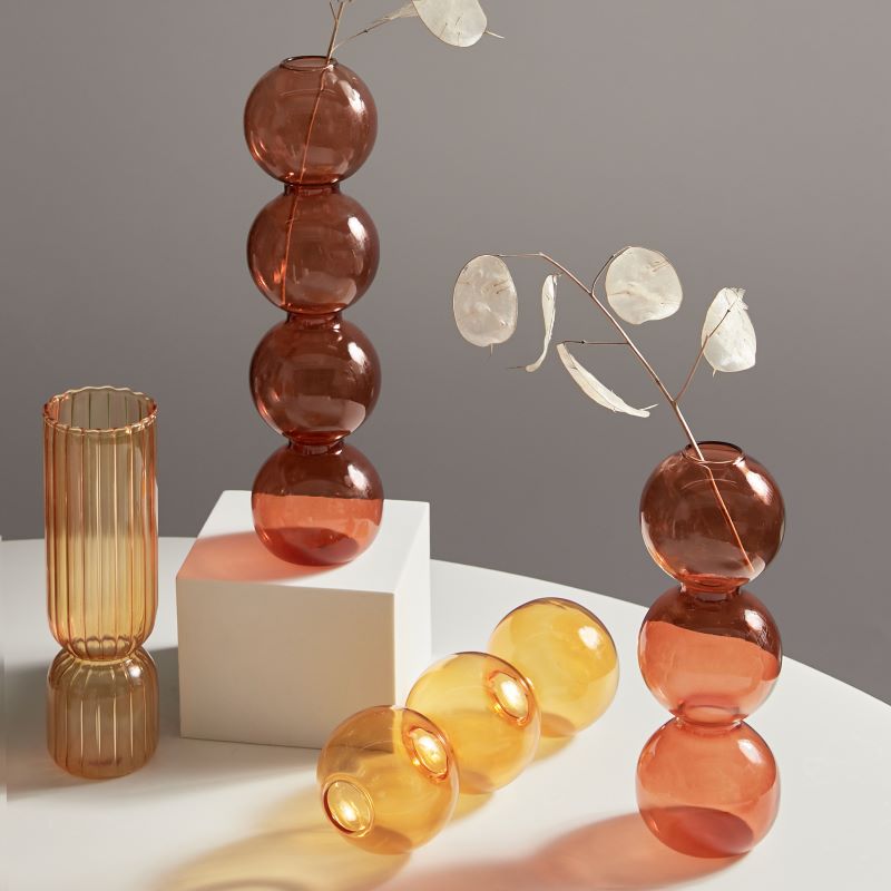 Modern Glass Chandelier - Brown