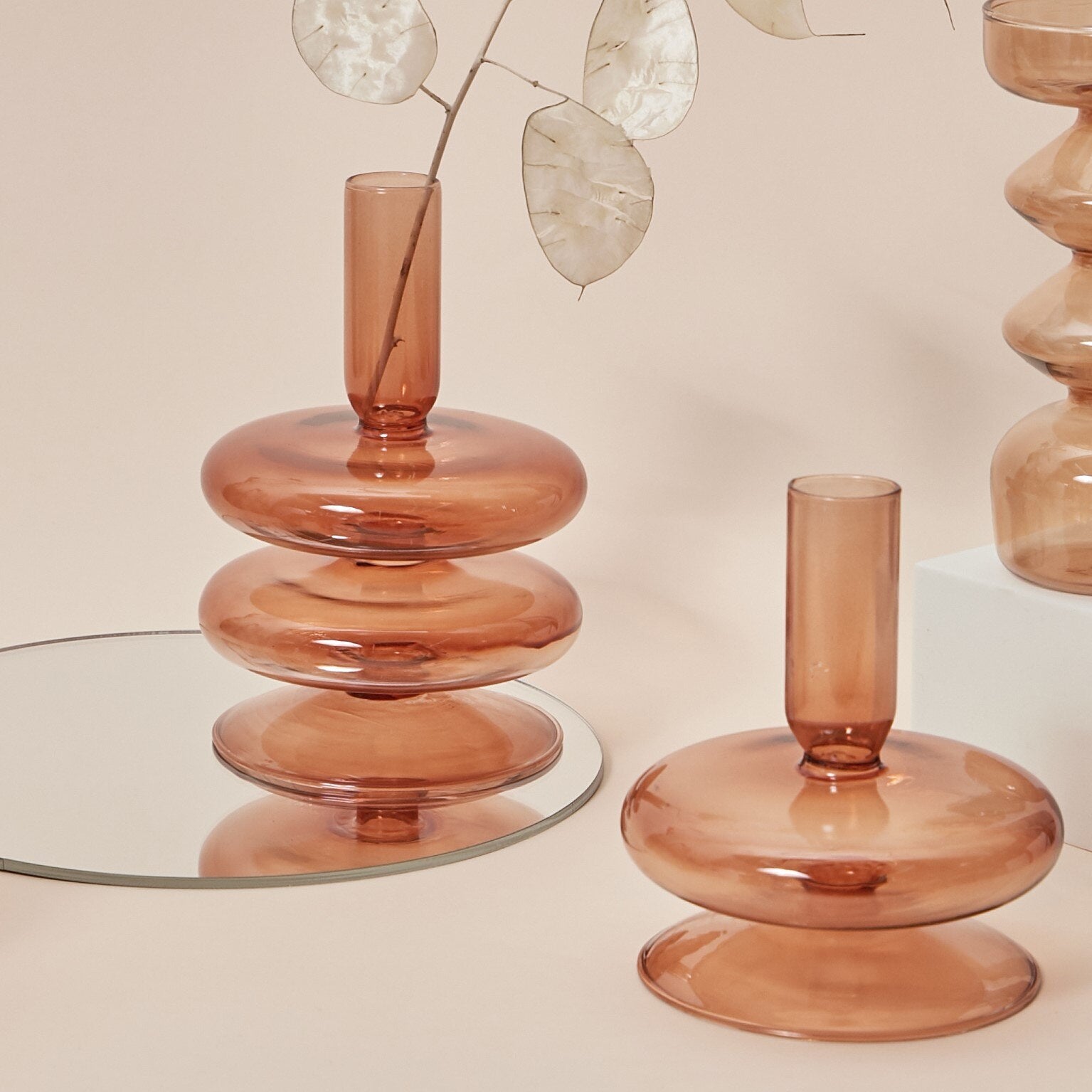 Modern Glass Chandelier - Brown