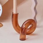 Modern Glass Chandelier - Brown