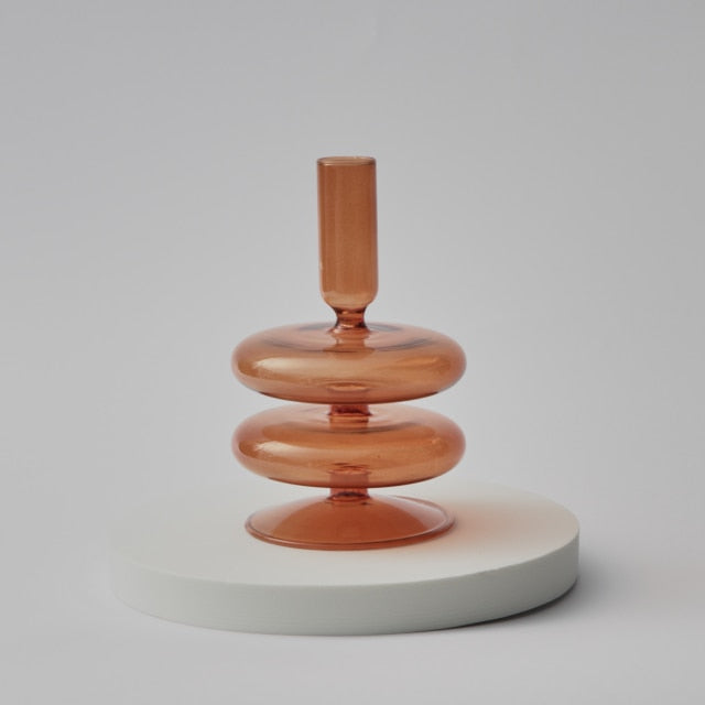 Modern Glass Chandelier - Brown