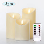 3-teiliges Set Fernbedienbare LED-Kerzen mit Flammeneffekt