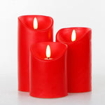 3-teiliges Set Fernbedienbare LED-Kerzen mit Flammeneffekt