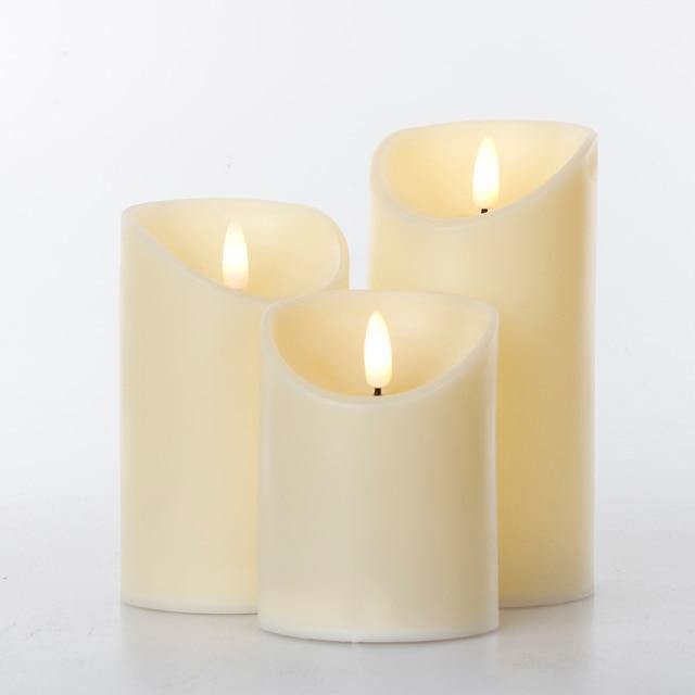 3 Stück LED Kerzen ohne Flamme mit Fernbedienung