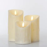 3-teiliges Set Fernbedienbare LED-Kerzen mit Flammeneffekt