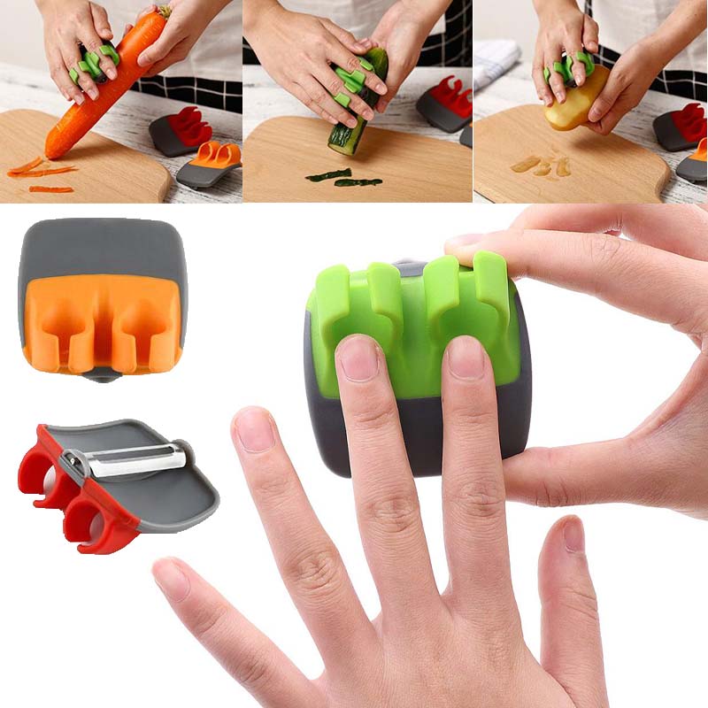 Vegetable and fruit peeler with double finger grip