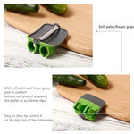 Vegetable and fruit peeler with double finger grip