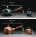 Elegant ceramic tea set with integrated filter for on the go