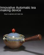 Elegant ceramic tea set with integrated filter for on the go