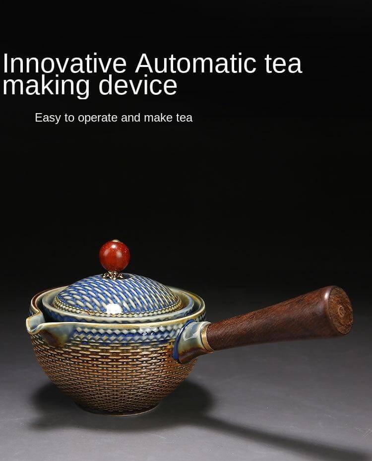 Elegant ceramic tea set with integrated filter for on the go