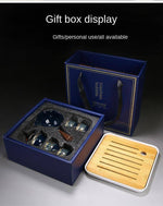 Elegant ceramic tea set with integrated filter for on the go