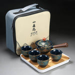 Elegant ceramic tea set with integrated filter for on the go