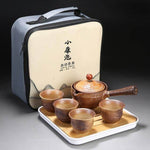 Elegant ceramic tea set with integrated filter for on the go