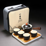 Elegant ceramic tea set with integrated filter for on the go