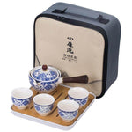 Elegant ceramic tea set with integrated filter for on the go
