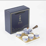 Elegant ceramic tea set with integrated filter for on the go