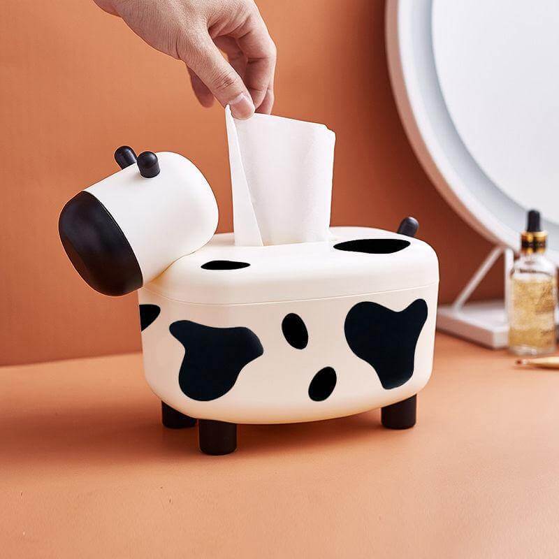 Cute Mini Cow Tissue and Toothpick Storage Box