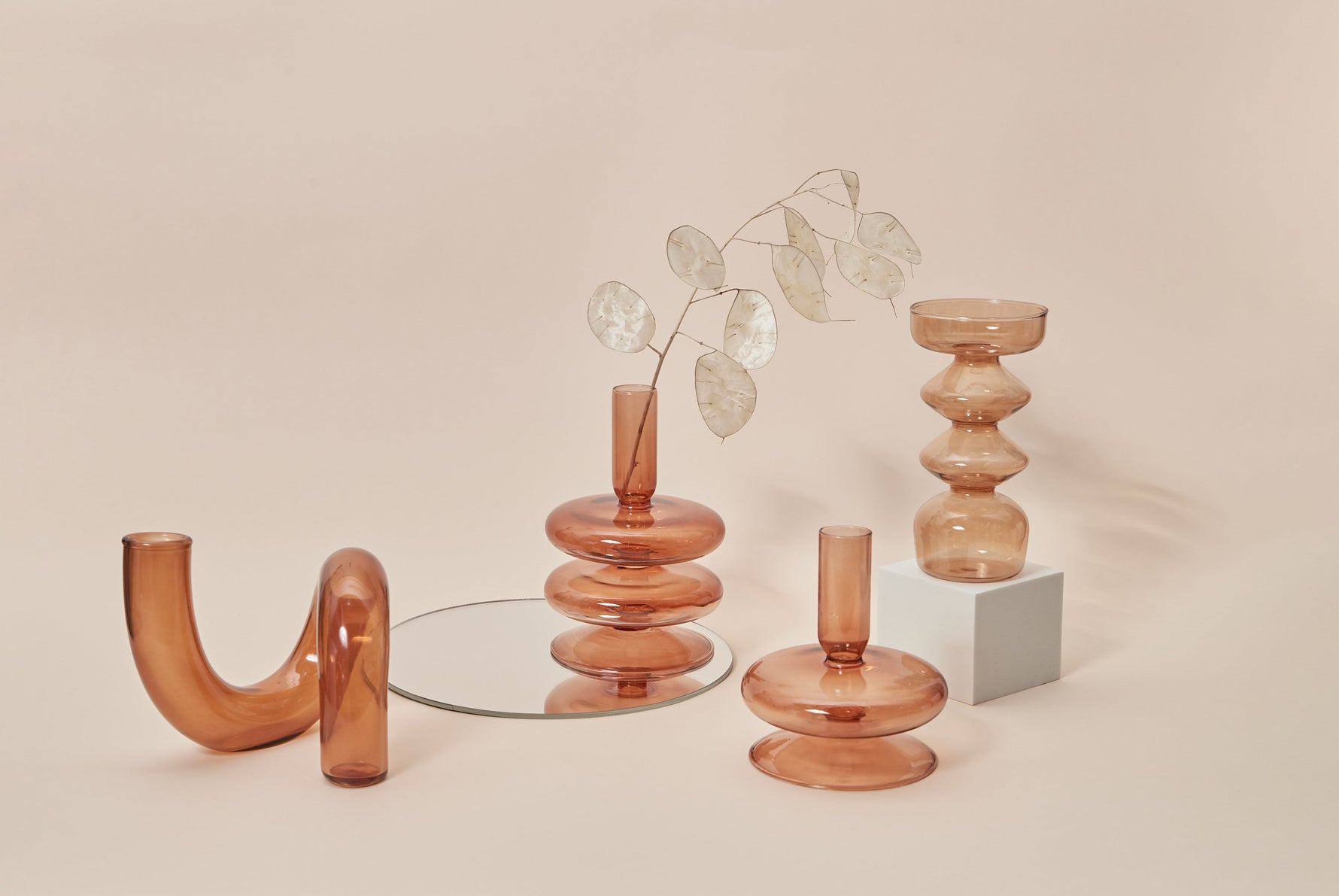 Modern Glass Chandelier - Brown