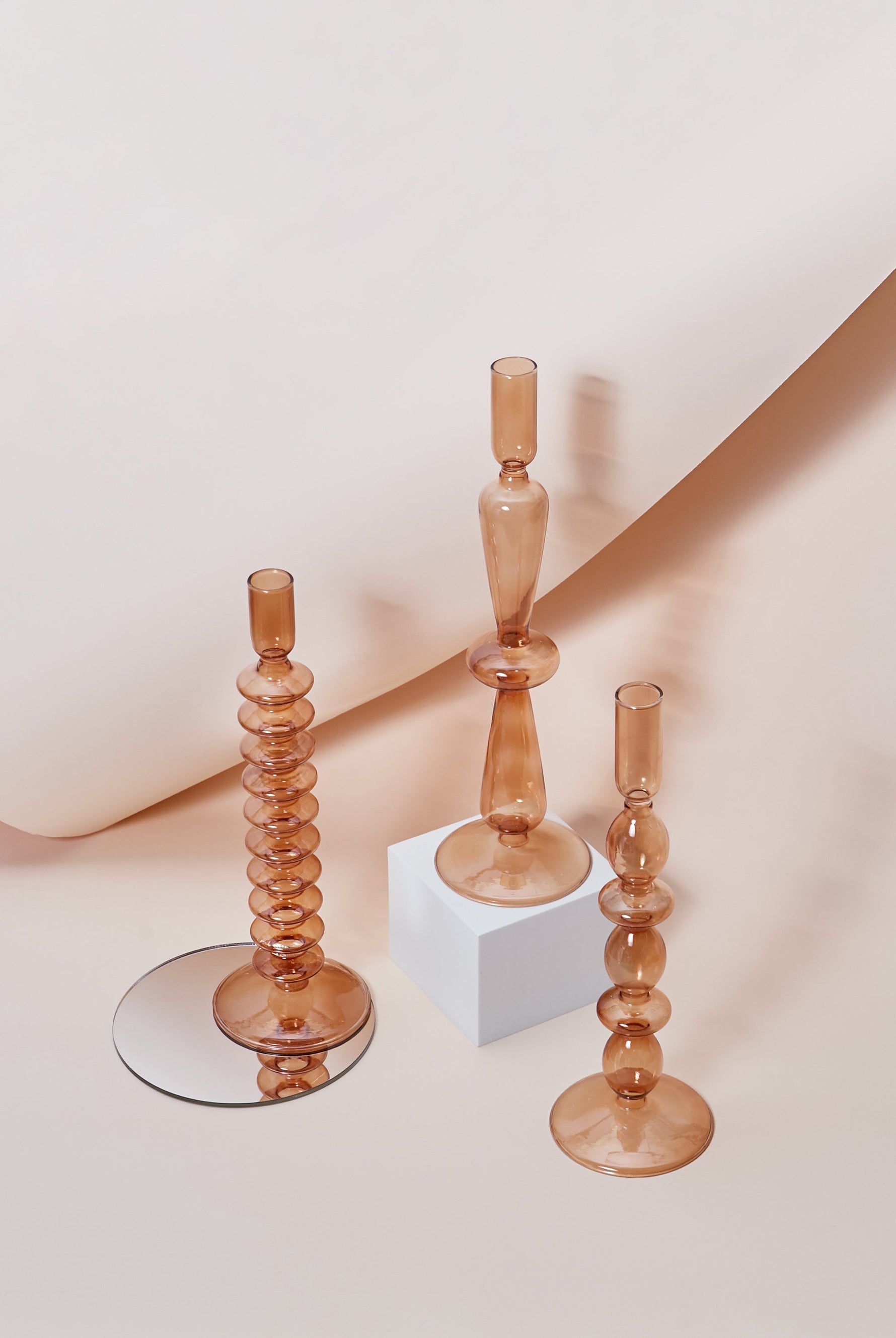 Modern Glass Chandelier - Brown