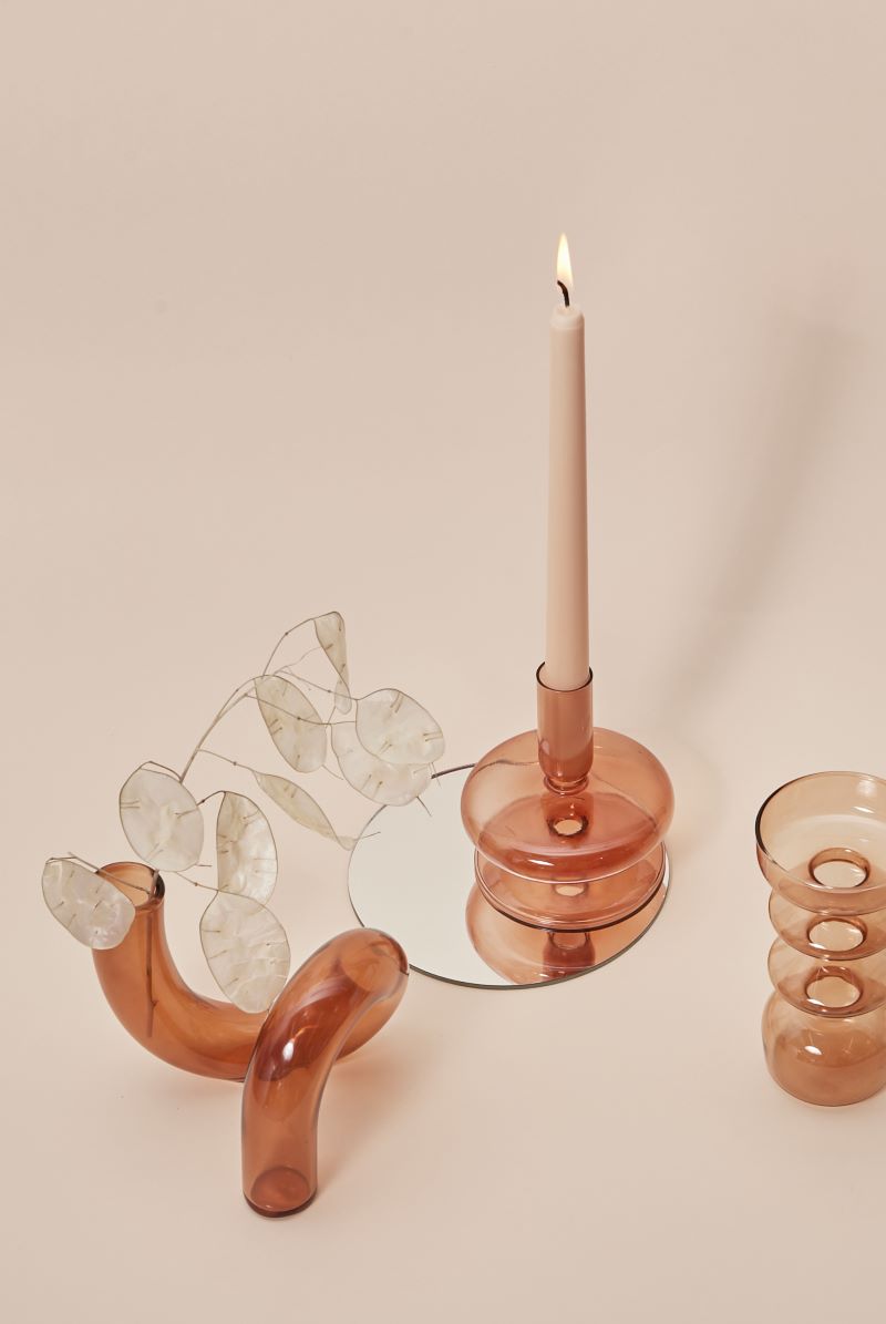 Modern Glass Chandelier - Brown