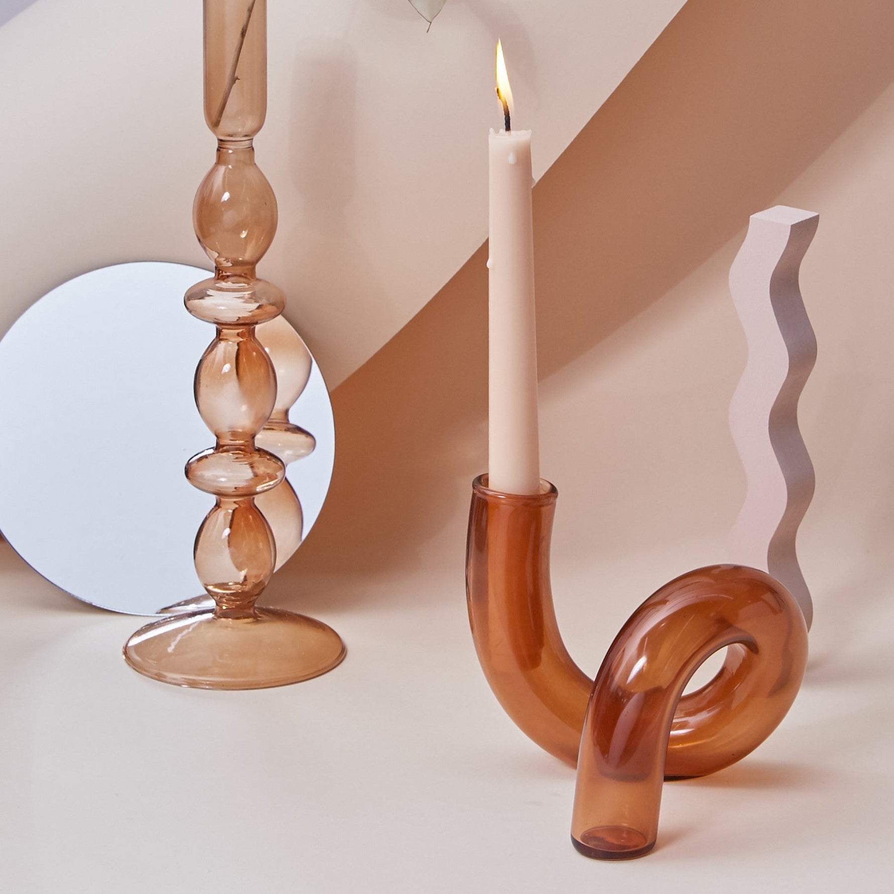 Modern Glass Chandelier - Brown