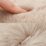 Round short-pile faux fur cushion