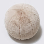 Round short-pile faux fur cushion