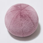 Round short-pile faux fur cushion