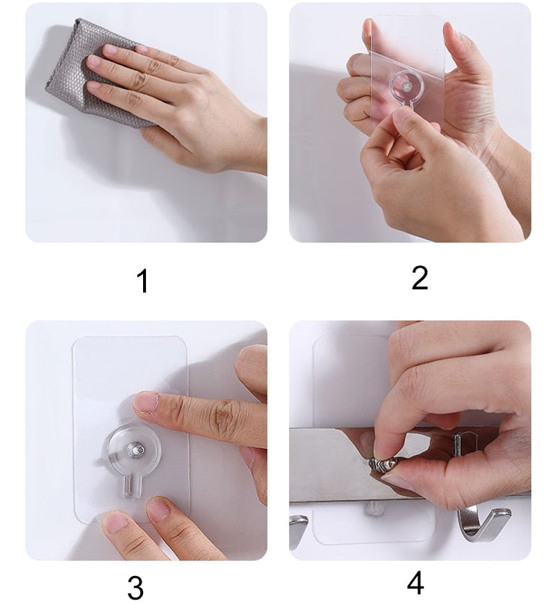 10 Pieces Flexible and Strong Self-Adhesive Hooks