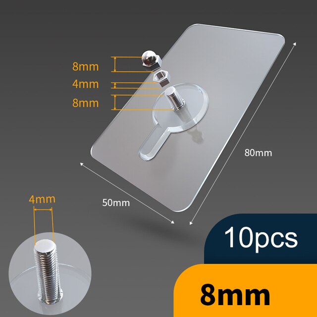 Strong Adhesive Hooks for Versatile Applications – 10 Pieces