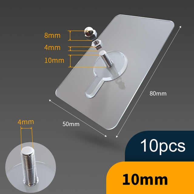 Strong Adhesive Hooks for Versatile Applications – 10 Pieces