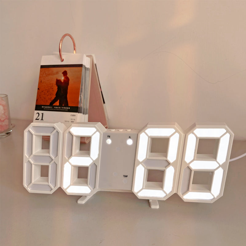 Elegante 3D LED Wanduhr mit Digitalanzeige | LuminaTime