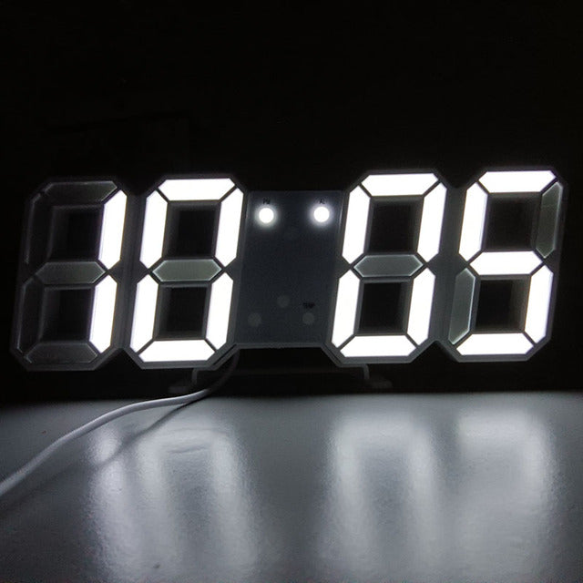Elegante 3D LED Wanduhr mit Digitalanzeige | LuminaTime