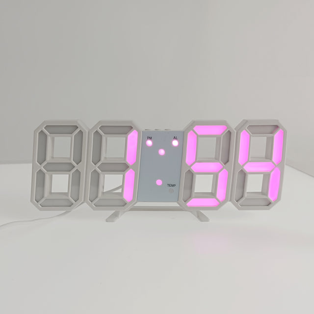 Elegante 3D LED Wanduhr mit Digitalanzeige | LuminaTime