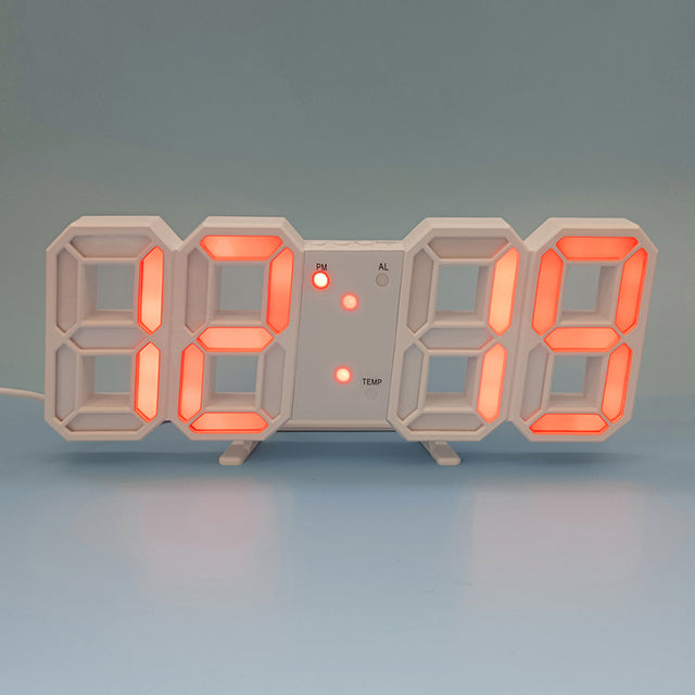 Elegante 3D LED Wanduhr mit Digitalanzeige | LuminaTime