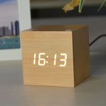 Elegante Würfel-Digitaluhr – Stilvolles Holzuhrwerk für Zuhause & Büro