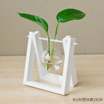 Decorative wooden vase with wooden tray
