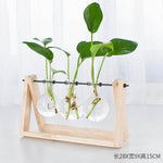 Decorative wooden vase with wooden tray