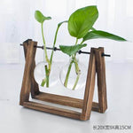 Decorative wooden vase with wooden tray