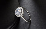 Ring with 1.4 ct CZ and circular crystal border
