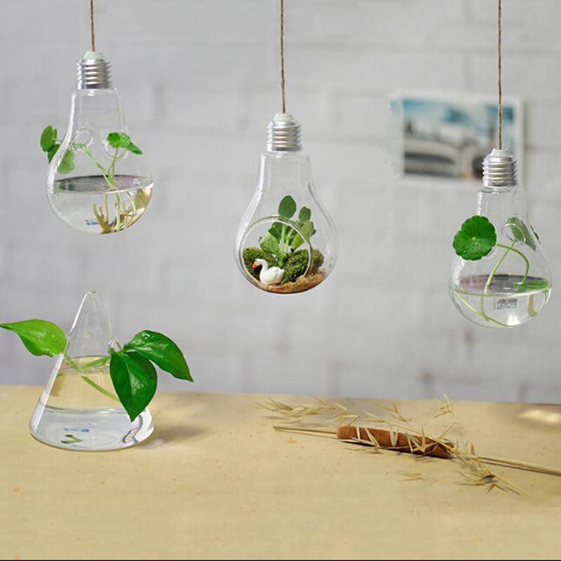 Elegant Pendant Lamp with Glass Vase