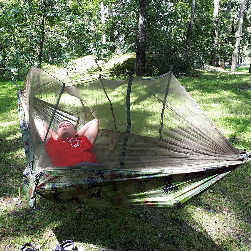Hammock with mosquito net for campers – parachute material