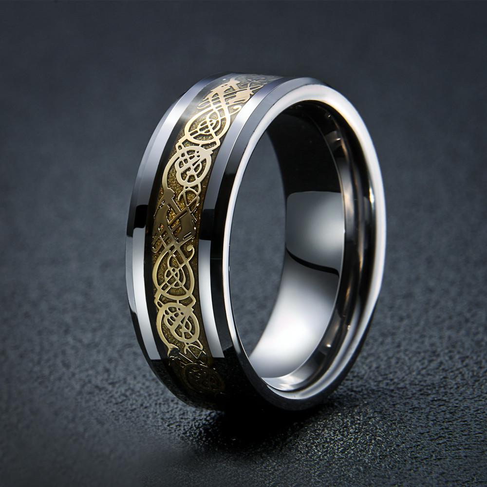 Viking Ring Made of Steel - Dragon's Breath